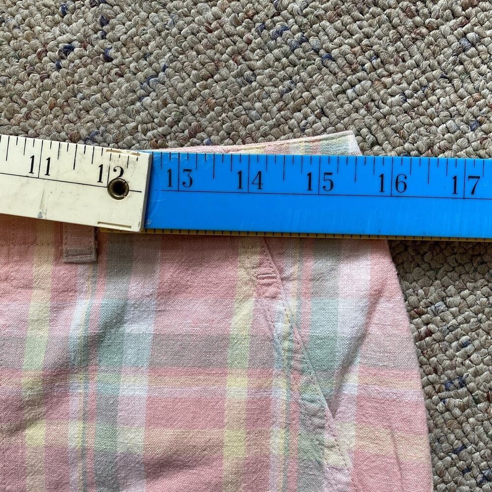 Jones New York Shorts Women12 Green Pink Striped Bermuda Stretch Outdoor Casual - Picture 5 of 5